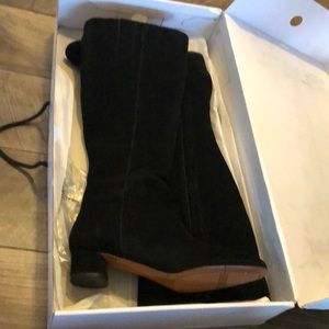 Nine West black suede tall  boots
